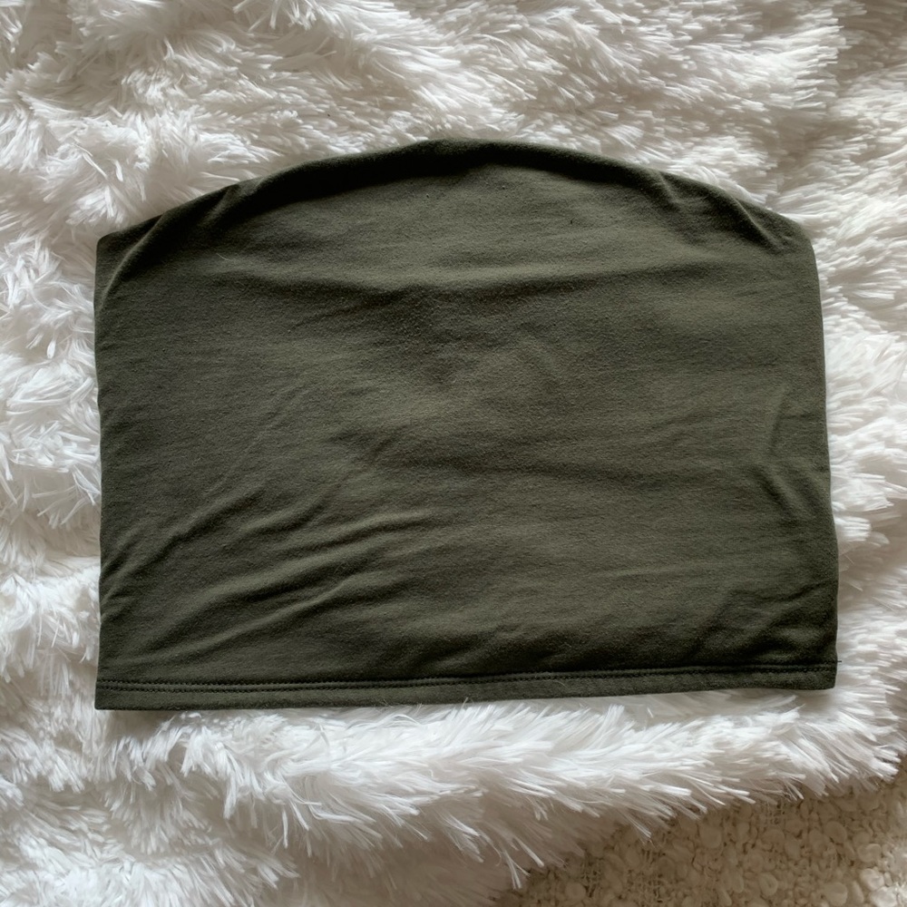 Basic olive green tube top